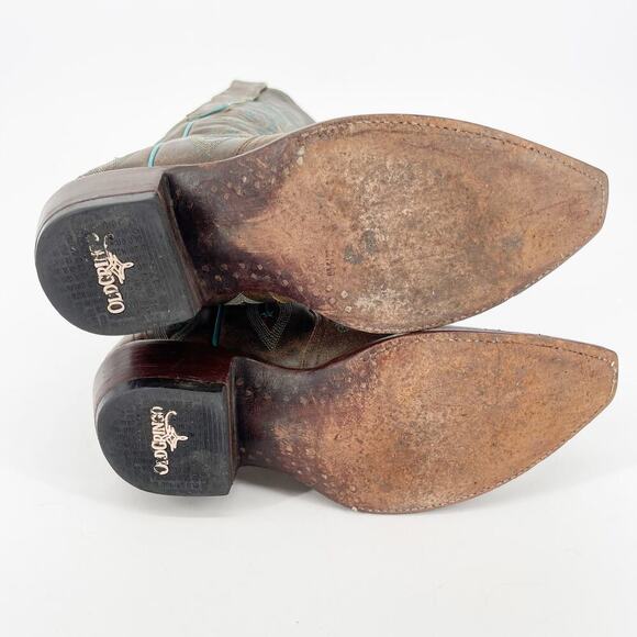 Vintage Old Gringo Rust Turquoise Celeste Star Print Western Cowgirl Boot size 6 - Picture 10 of 10